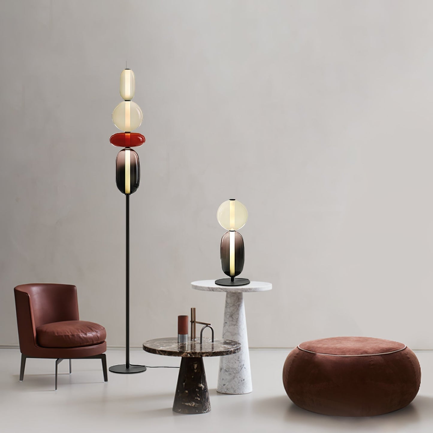 Esmon Glass Pebble Floor Lamp