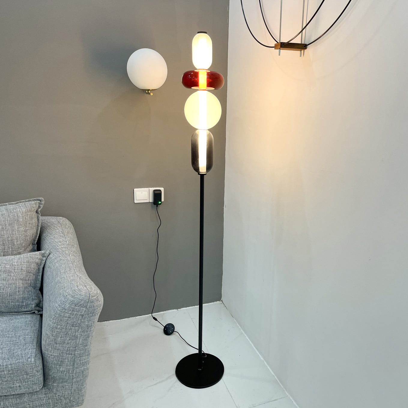 Esmon Glass Pebble Floor Lamp