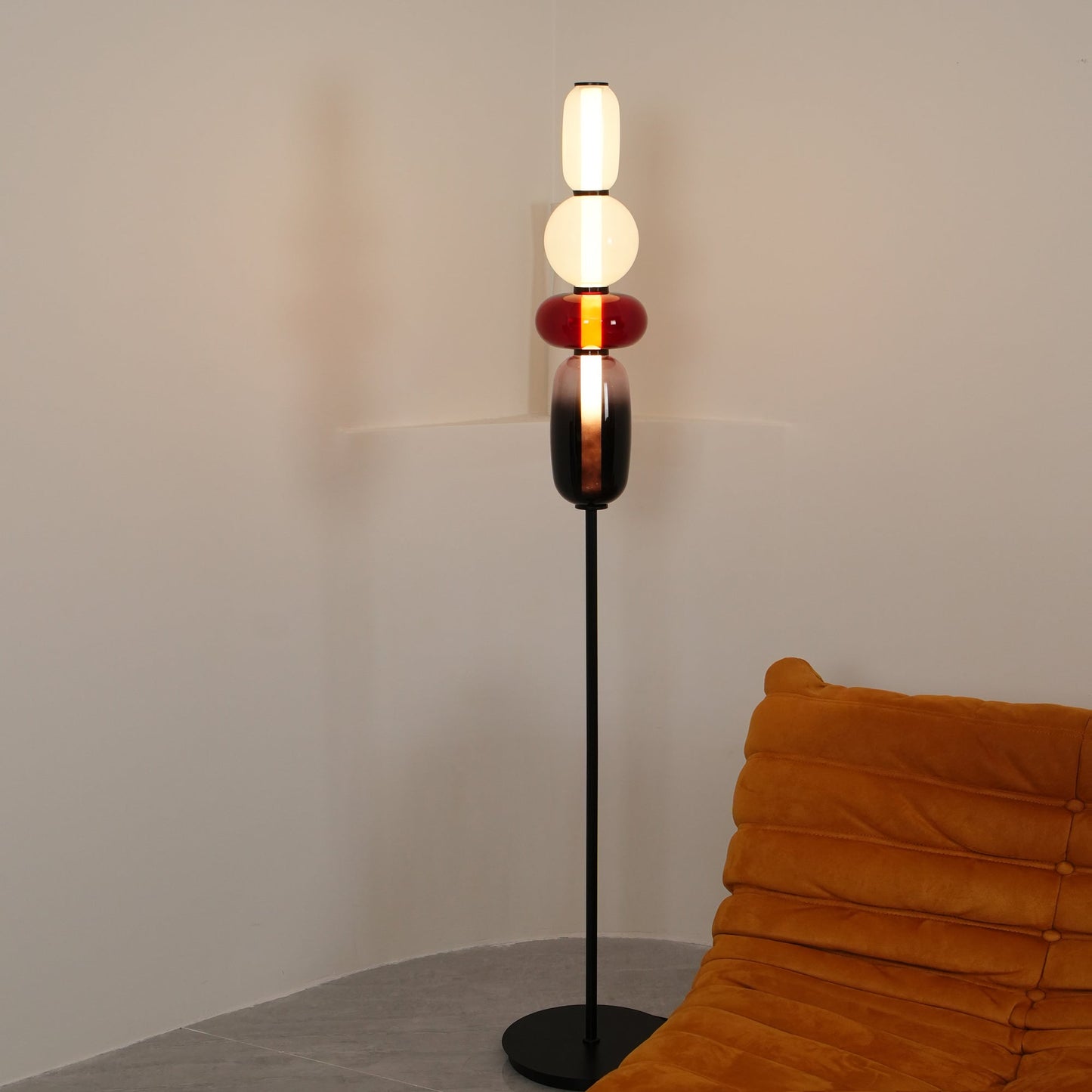 Esmon Glass Pebble Floor Lamp