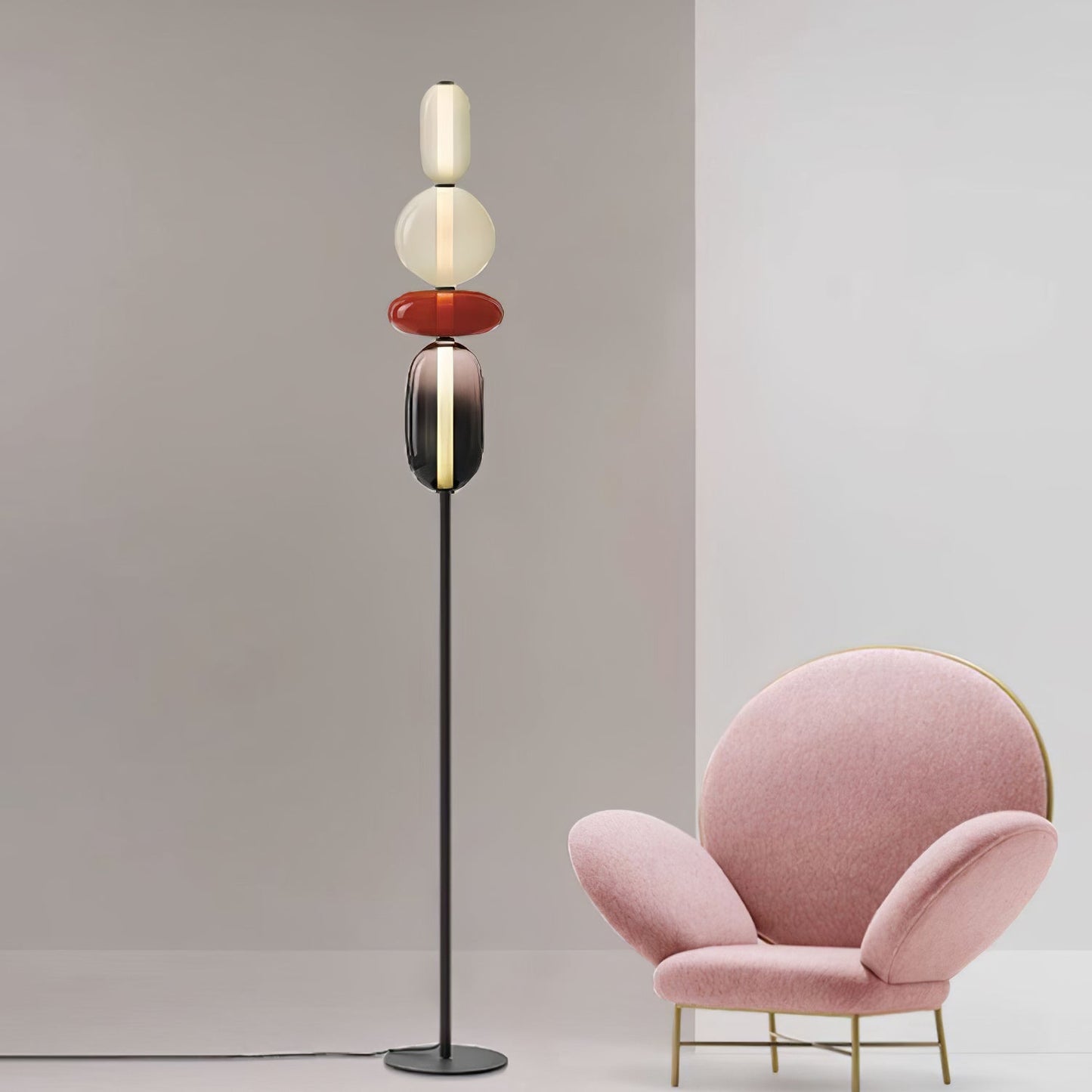 Esmon Glass Pebble Floor Lamp
