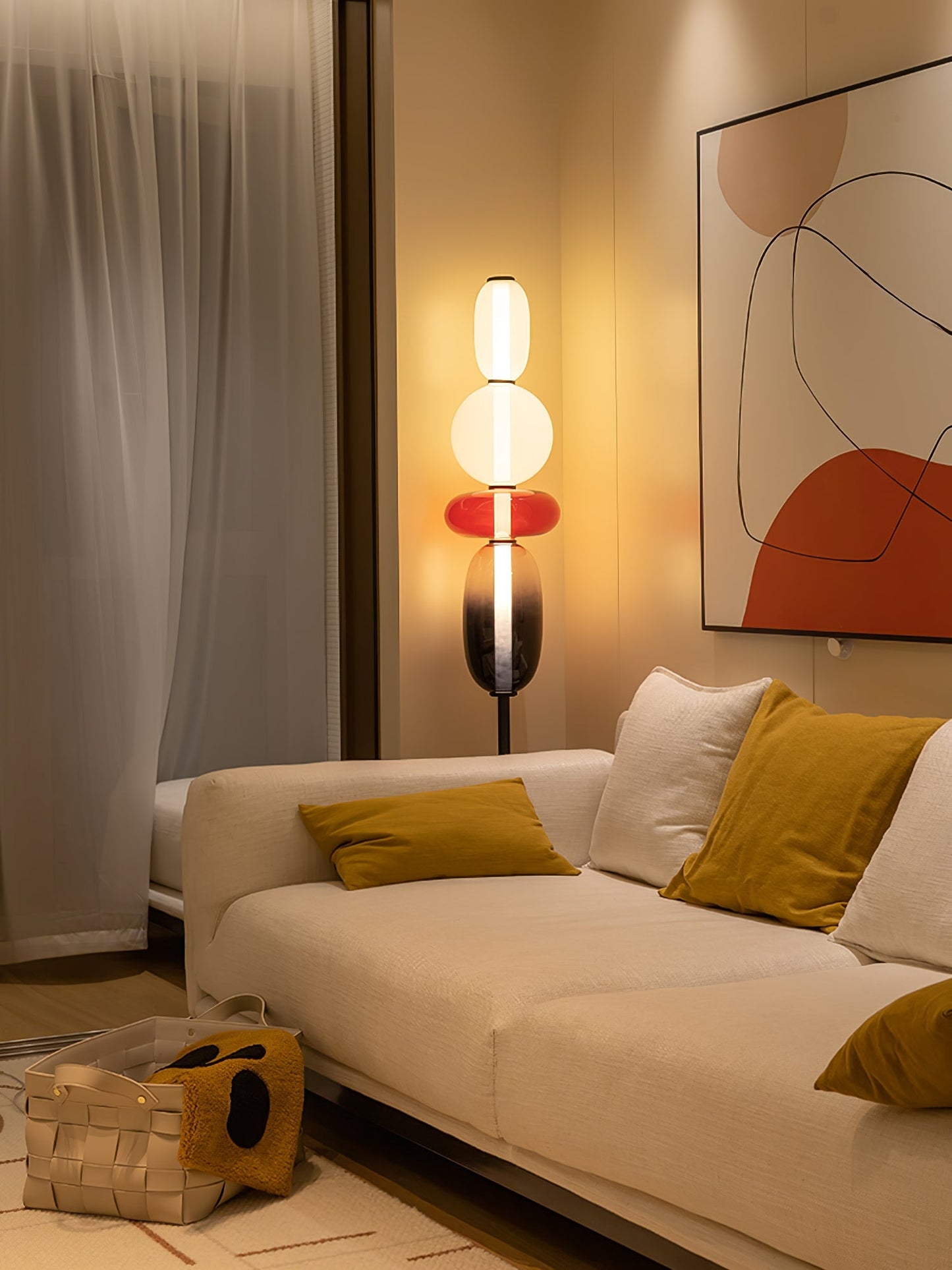 Esmon Glass Pebble Floor Lamp