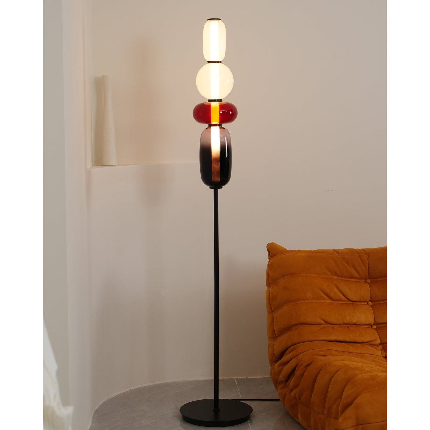 Esmon Glass Pebble Floor Lamp