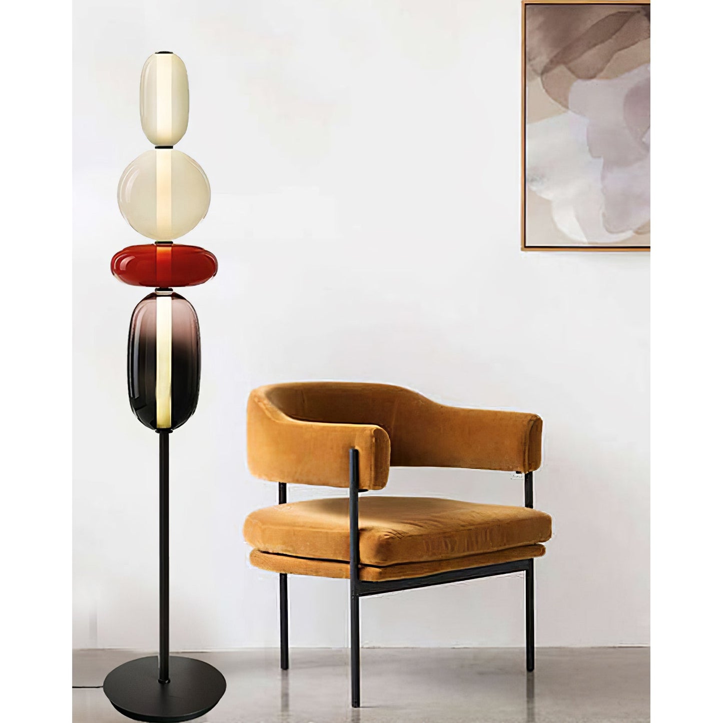 Esmon Glass Pebble Floor Lamp