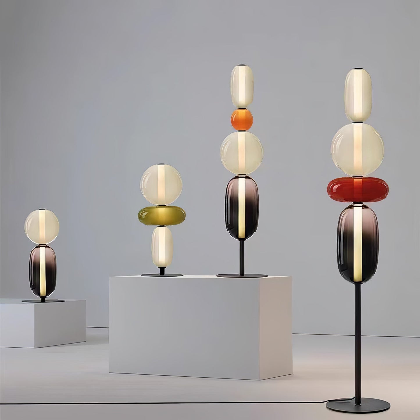 Esmon Glass Pebble Floor Lamp