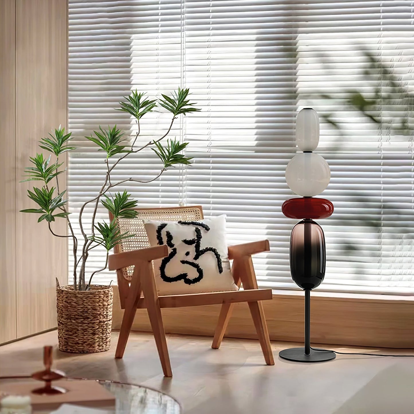 Esmon Glass Pebble Floor Lamp