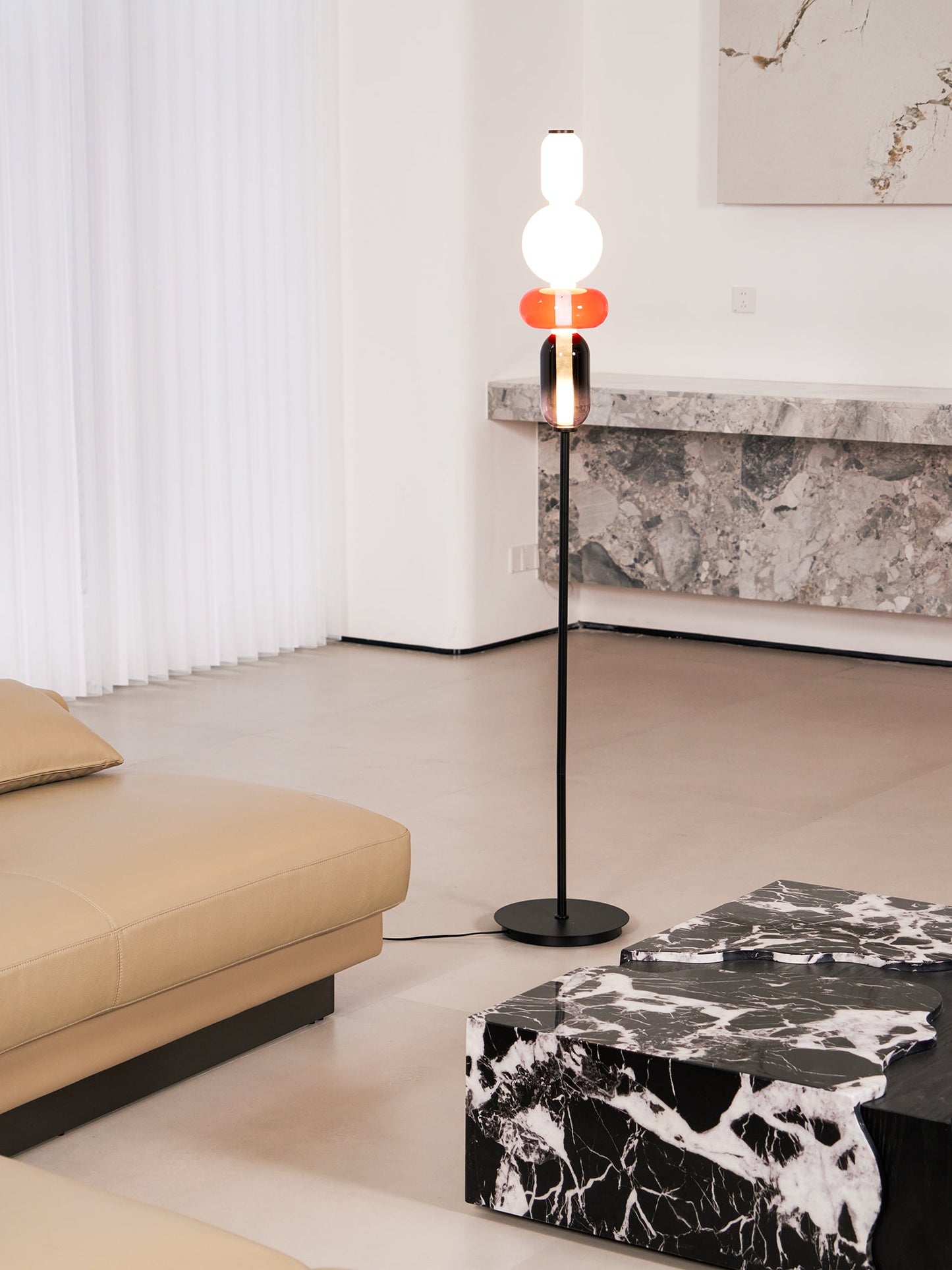 Esmon Glass Pebble Floor Lamp