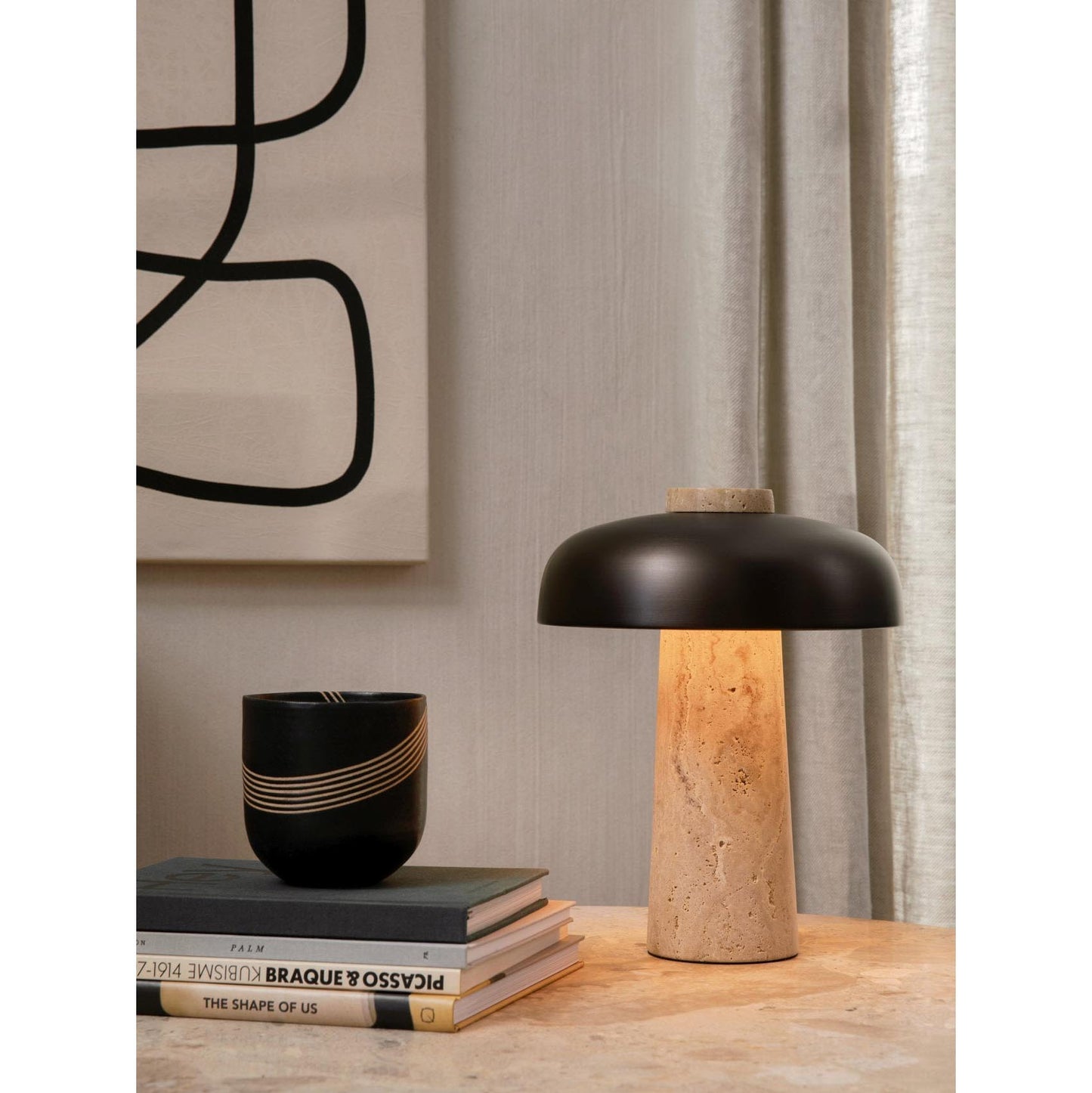 Fena Travertine Table Lamp