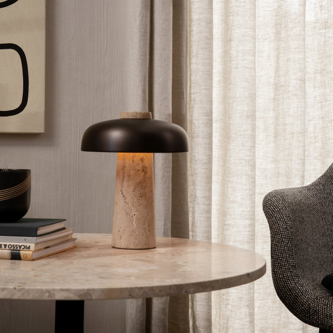 Fena Travertine Table Lamp