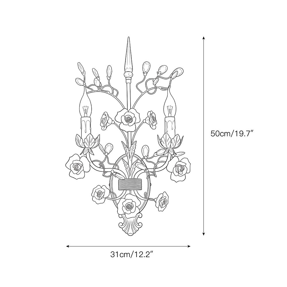 Ceramic Rose Vine Sconce