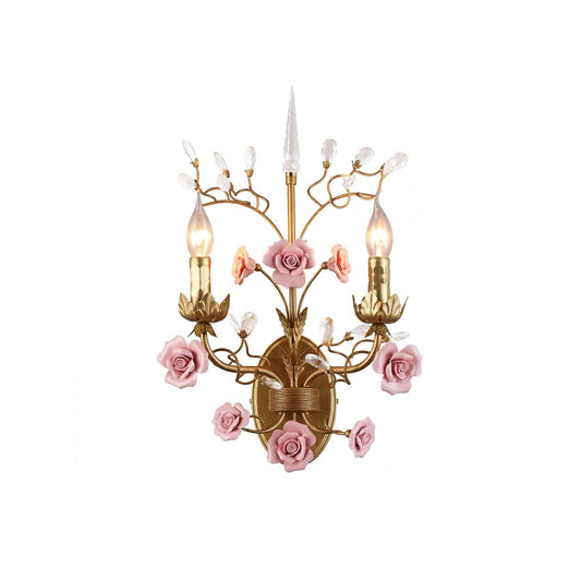 Ceramic Rose Vine Sconce