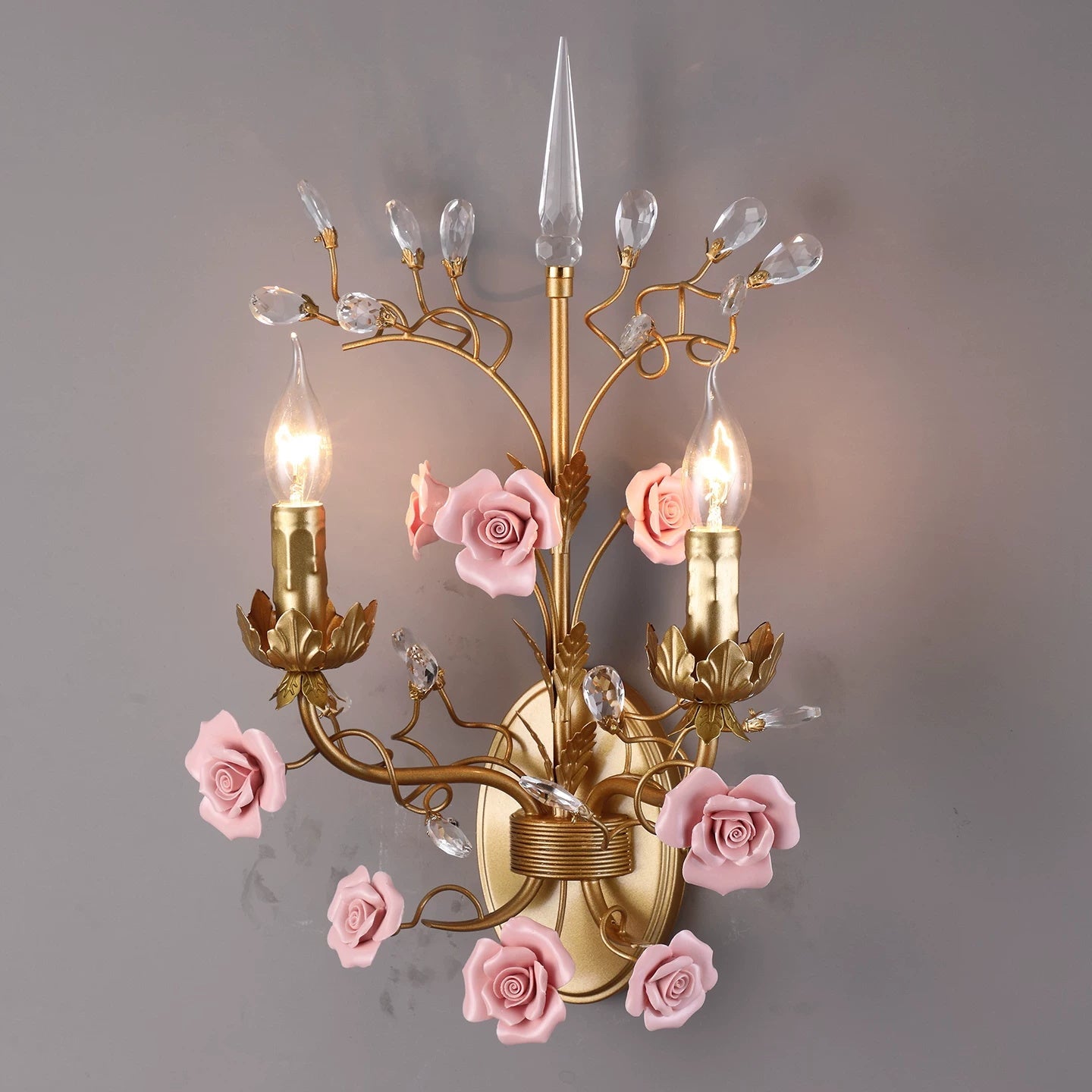 Ceramic Rose Vine Sconce