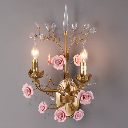 Ceramic Rose Vine Sconce