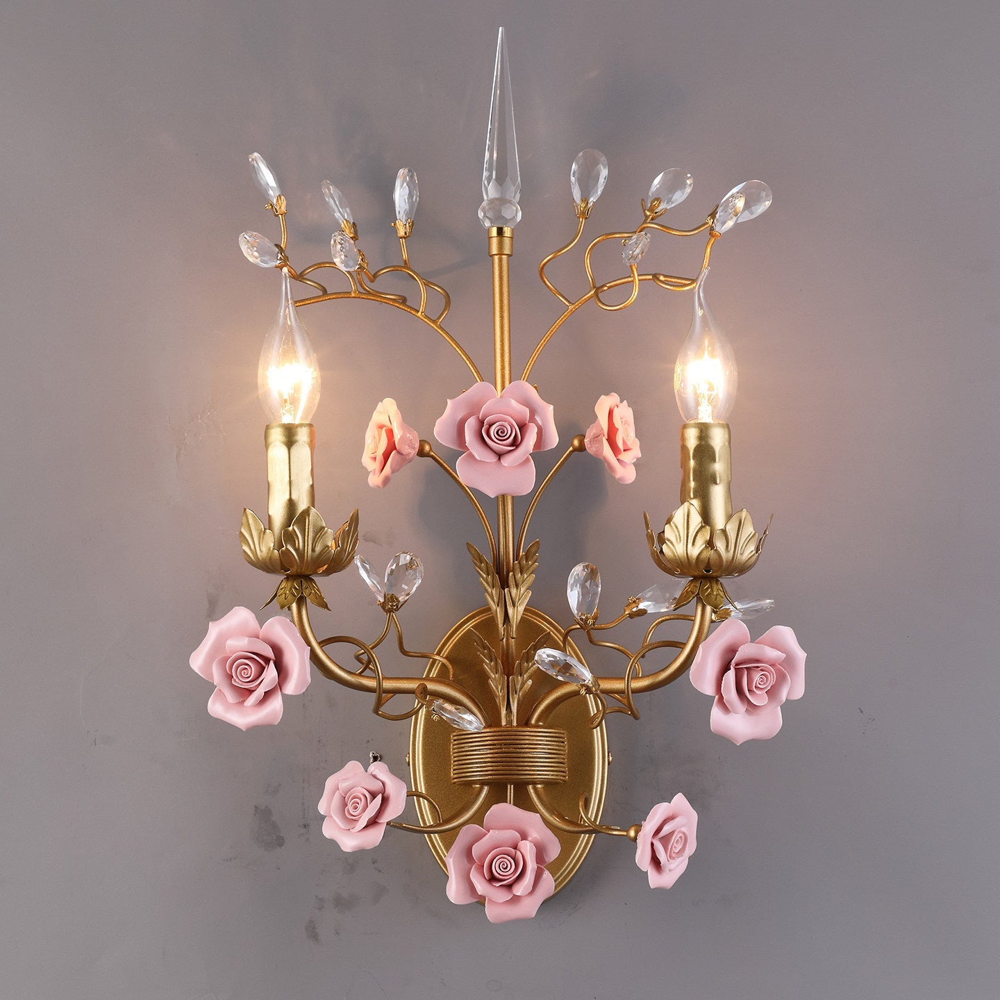 Ceramic Rose Vine Sconce