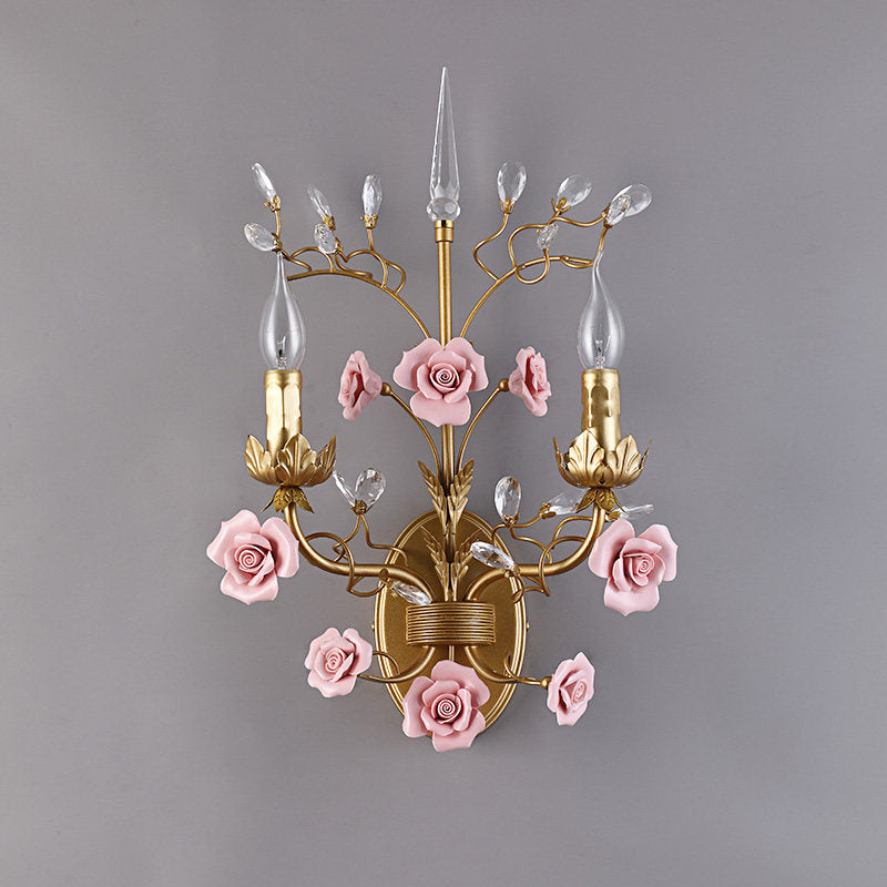 Ceramic Rose Vine Sconce