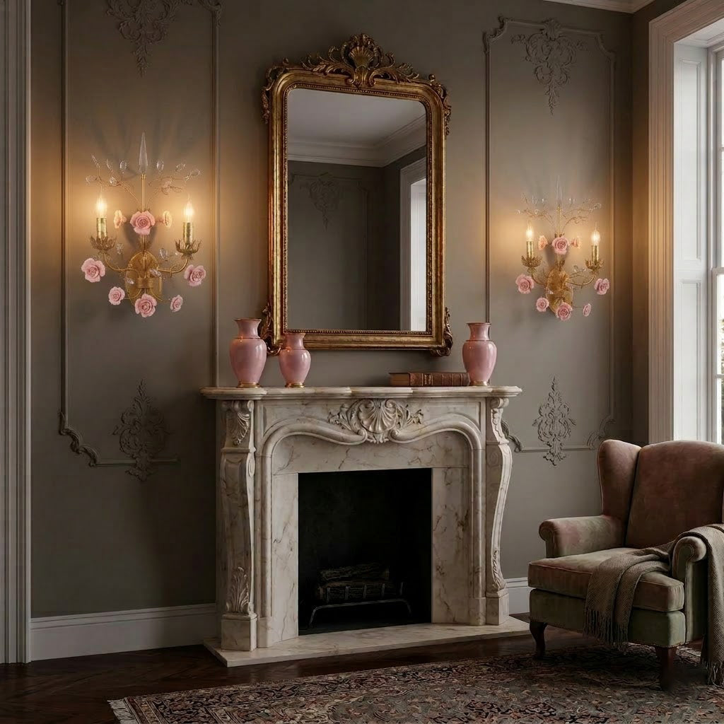 Ceramic Rose Vine Sconce