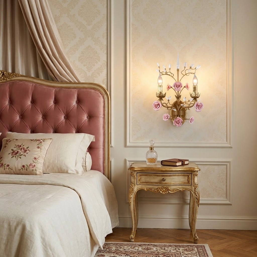 Ceramic Rose Vine Sconce