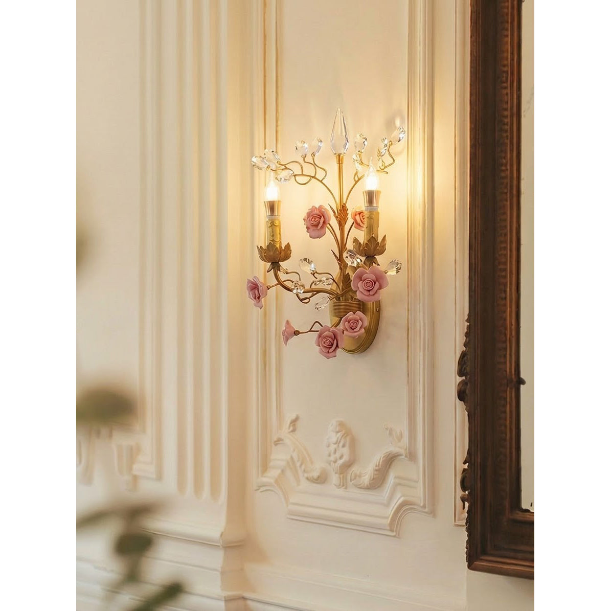 Ceramic Rose Vine Sconce