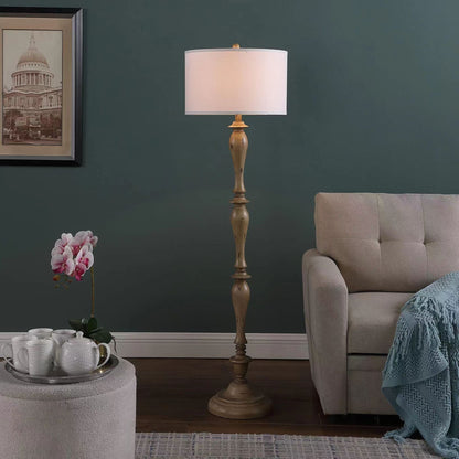 Pezenas Wood Effect Floor Lamp