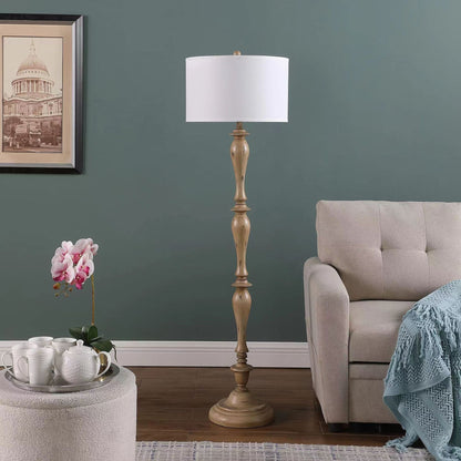 Pezenas Wood Effect Floor Lamp