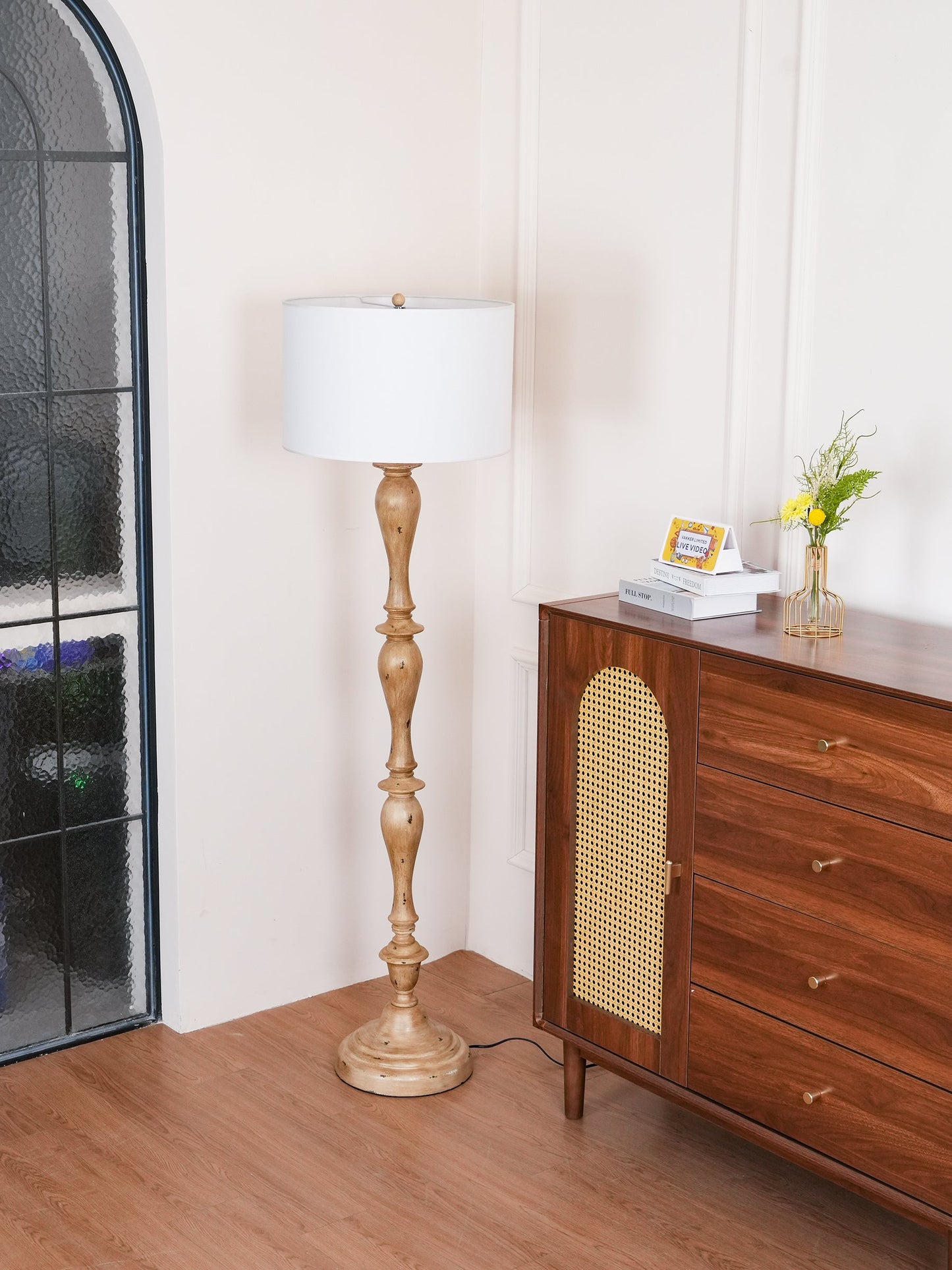 Pezenas Wood Effect Floor Lamp