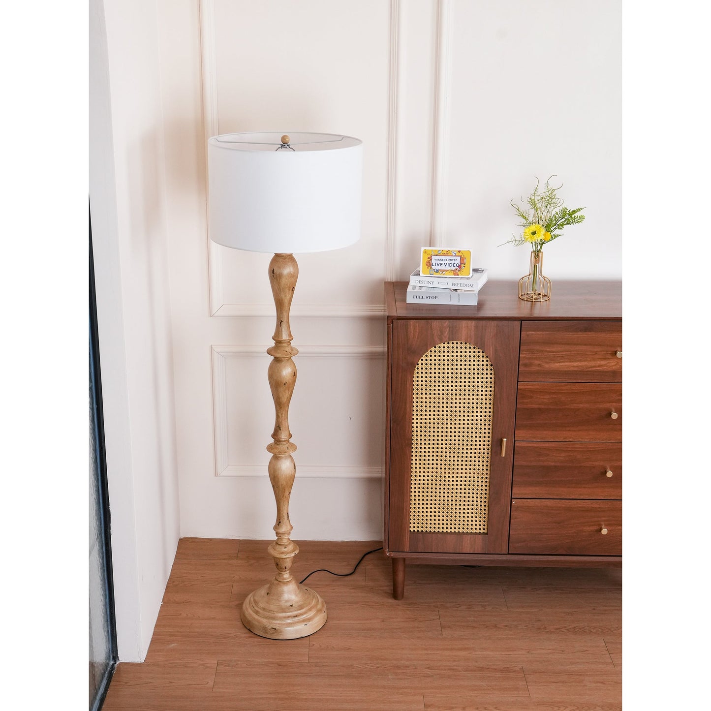 Pezenas Wood Effect Floor Lamp