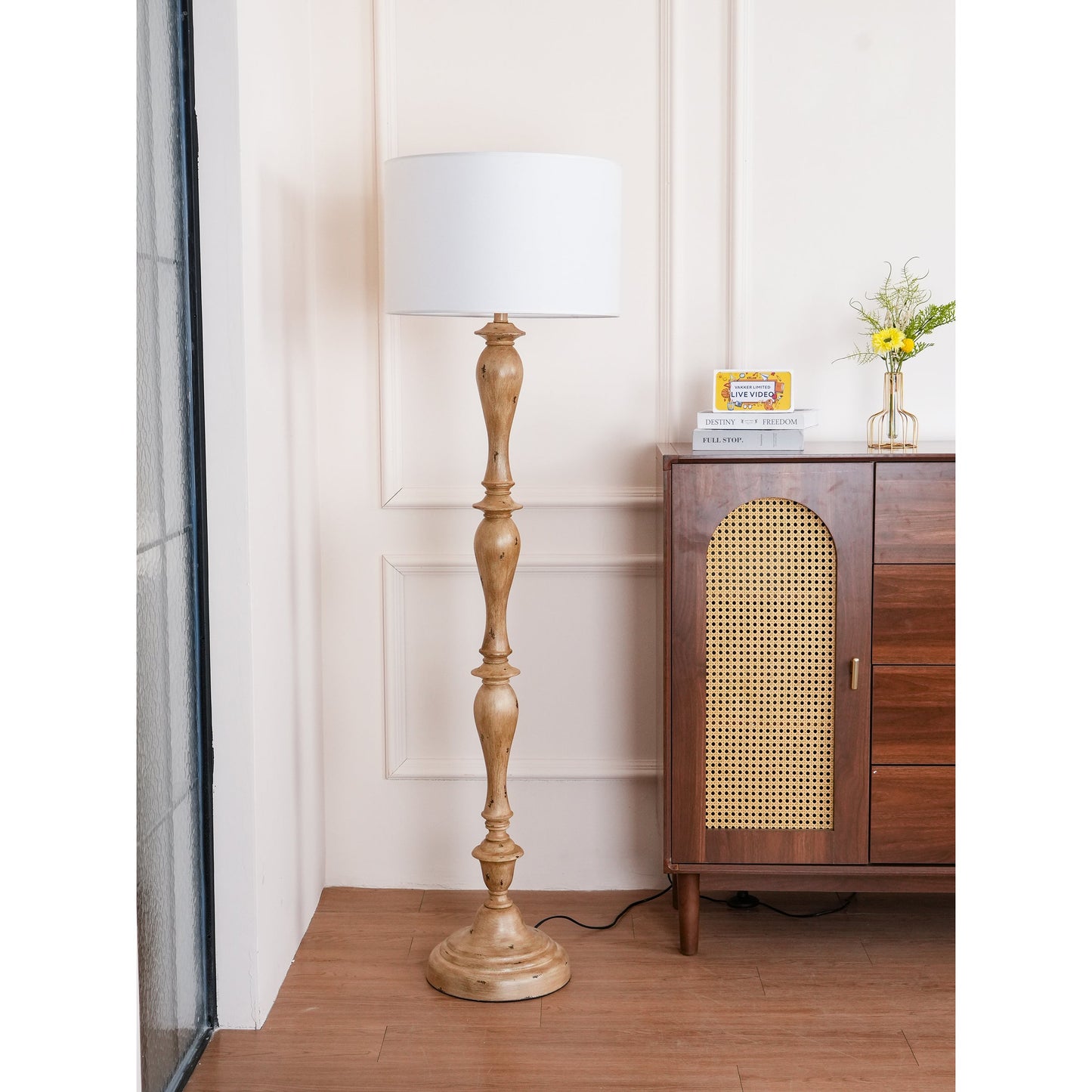 Pezenas Wood Effect Floor Lamp