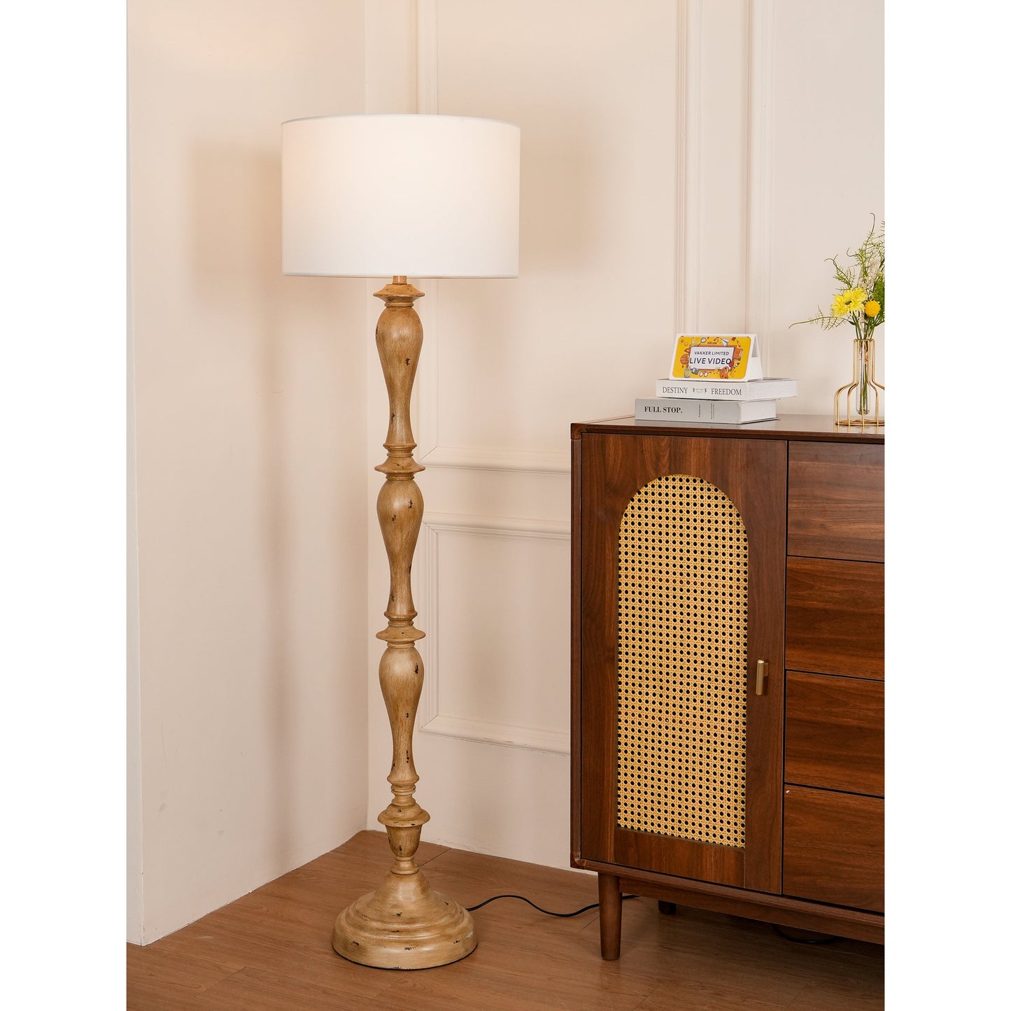 Pezenas Wood Effect Floor Lamp