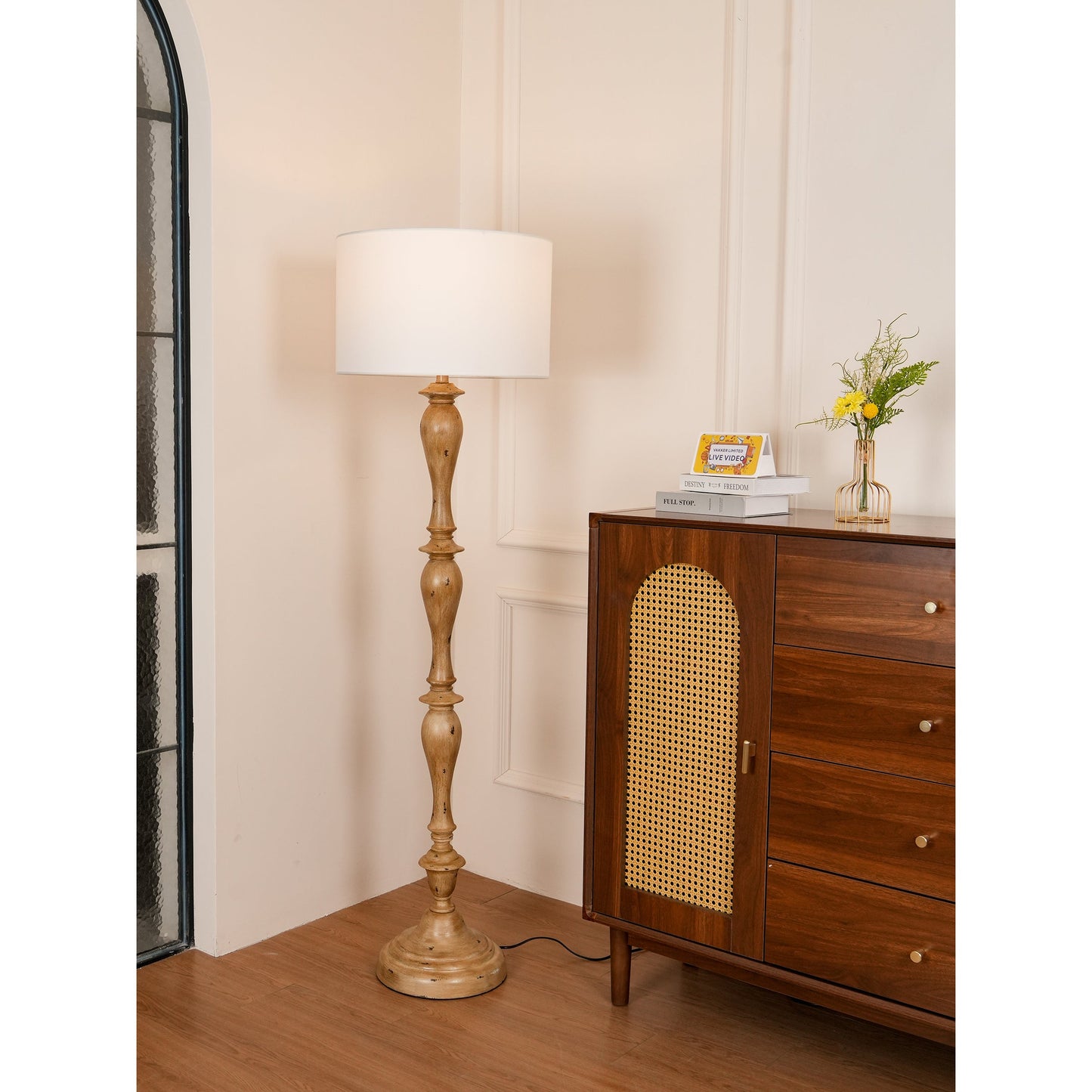 Pezenas Wood Effect Floor Lamp