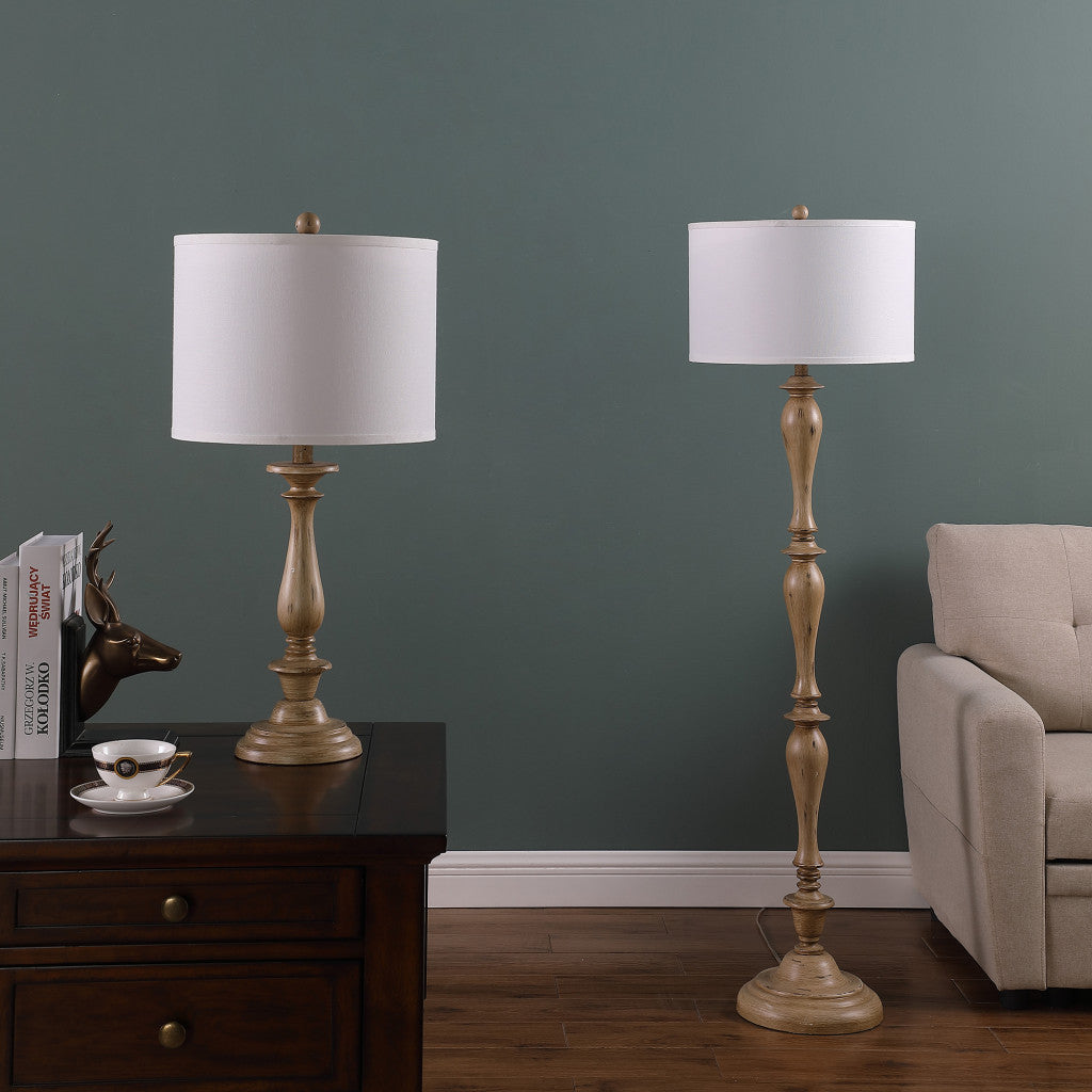 Pezenas Wood Effect Floor Lamp