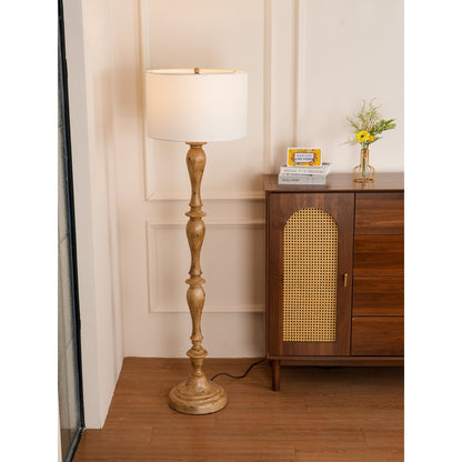Pezenas Wood Effect Floor Lamp