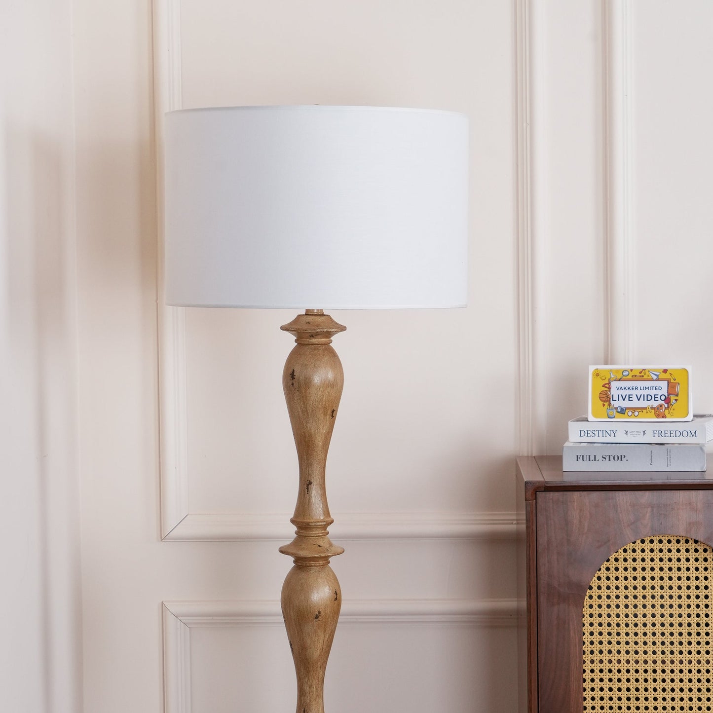 Pezenas Wood Effect Floor Lamp