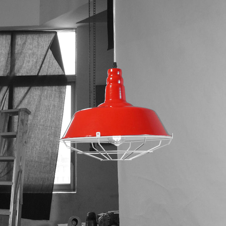 Red Barn Dome Pendant Light