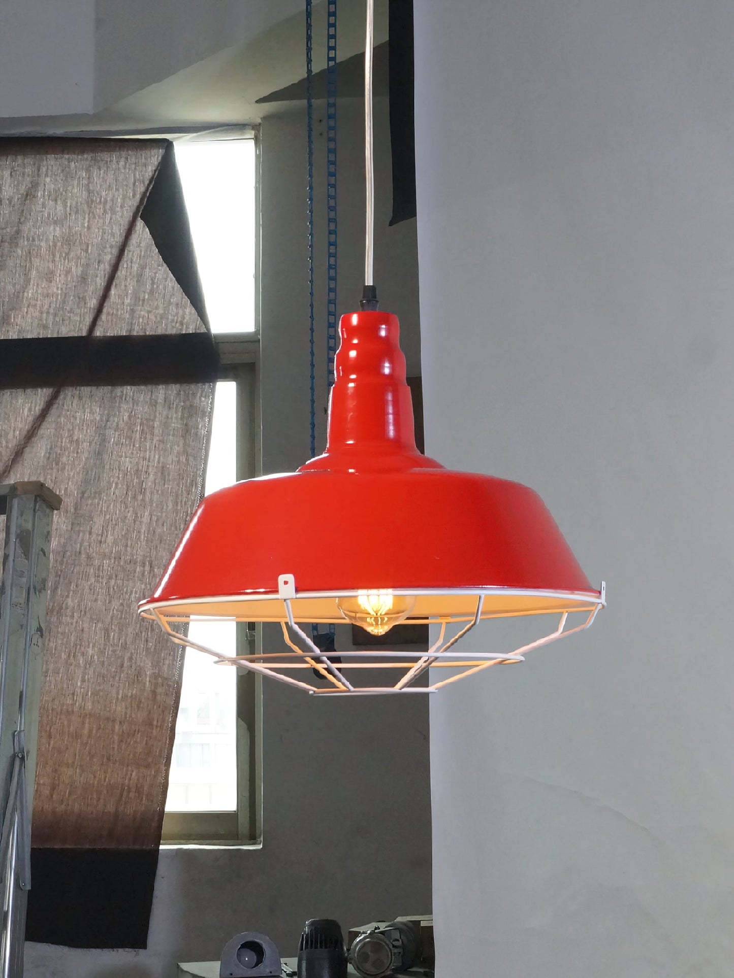 Red Barn Dome Pendant Light