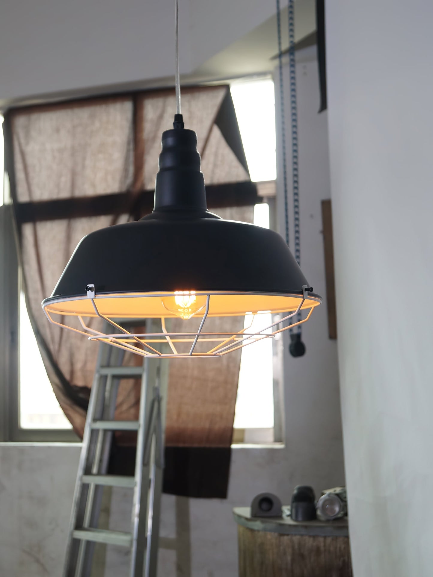 Red Barn Dome Pendant Light