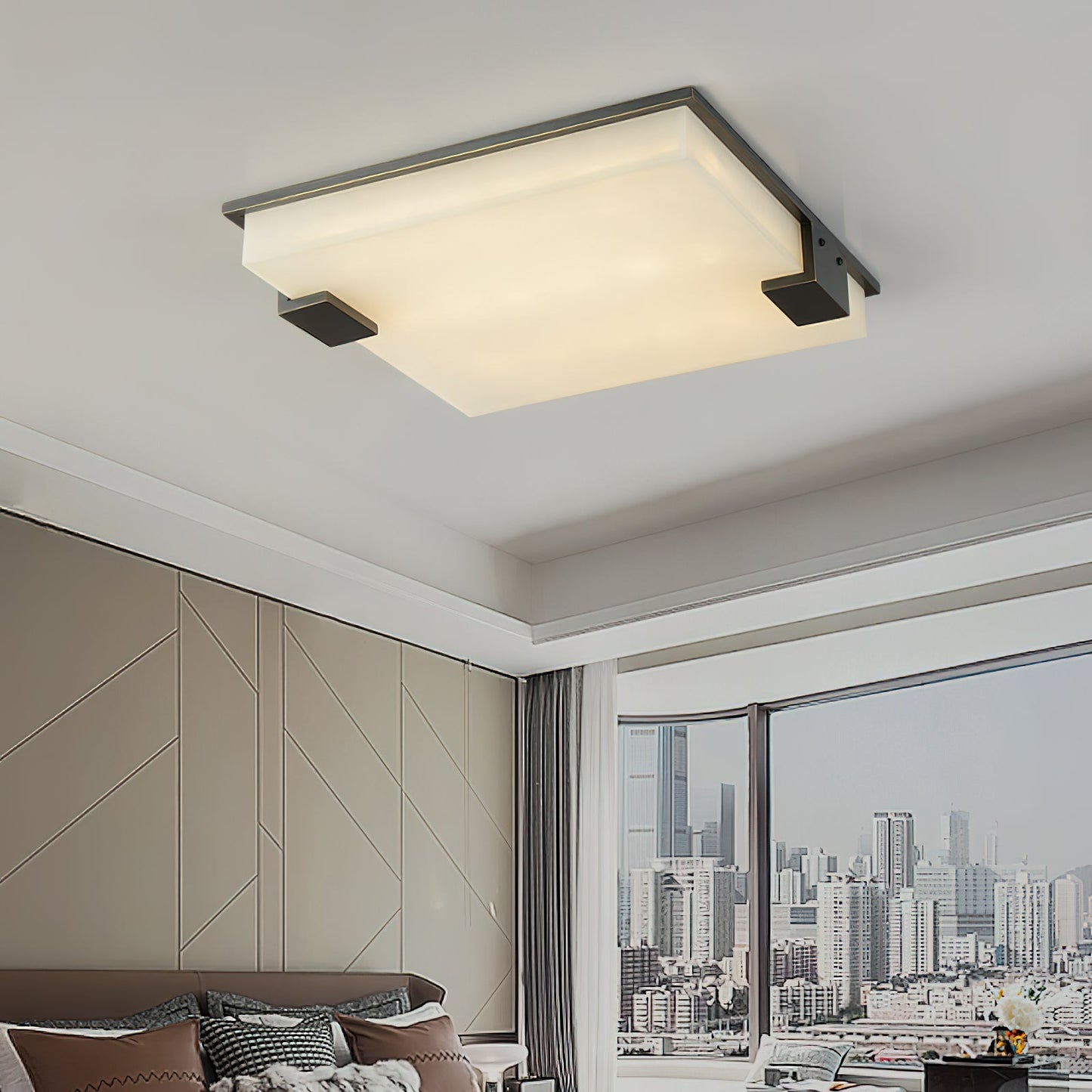 Sudbury Flush Mount Alabaster Ceiling Light