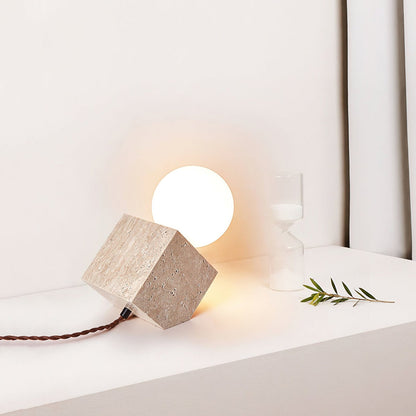 Cube Stone Table Lamp