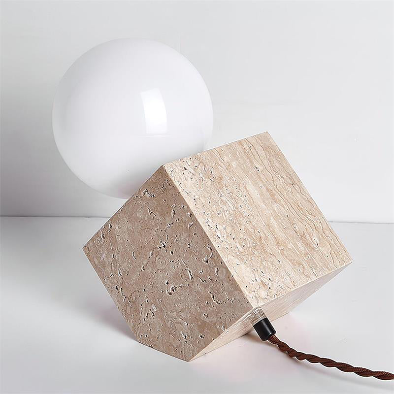 Cube Stone Table Lamp
