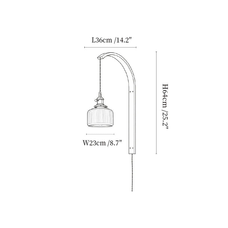 Twilight Walnut Ceramic Plug-in Wall Light
