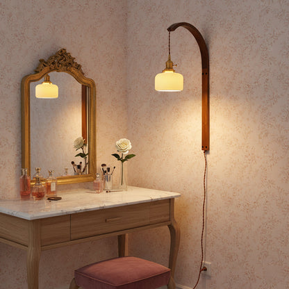 Twilight Walnut Ceramic Plug-in Wall Light