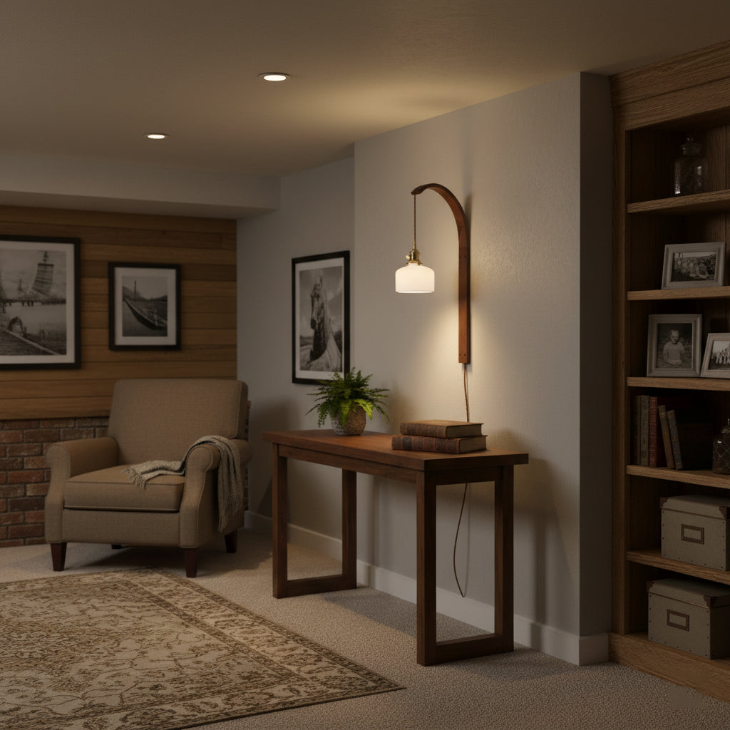 Twilight Walnut Ceramic Plug-in Wall Light