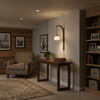 Twilight Walnut Ceramic Plug-in Wall Light