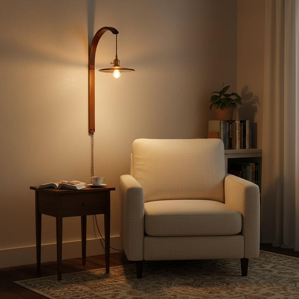 Twilight Walnut Ceramic Plug-in Wall Light