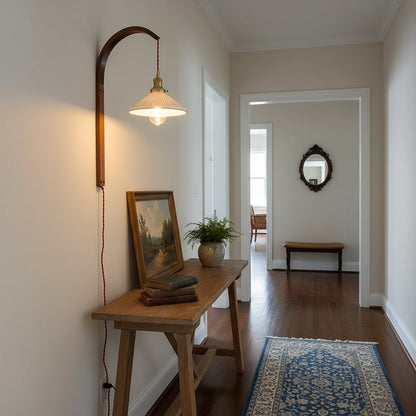 Twilight Walnut Ceramic Plug-in Wall Light