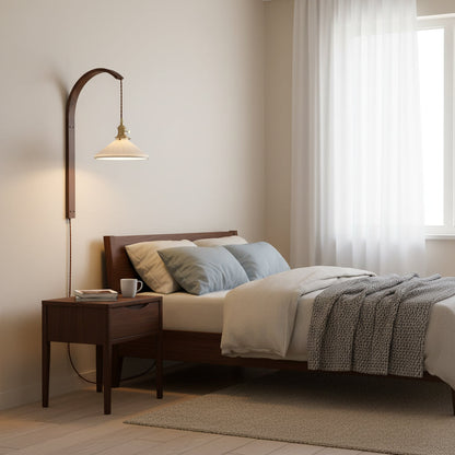 Twilight Walnut Ceramic Plug-in Wall Light