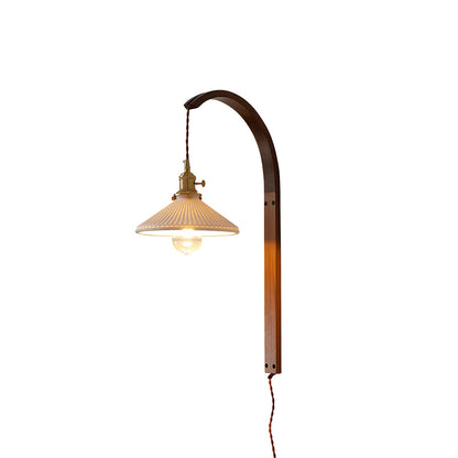 Twilight Walnut Ceramic Plug-in Wall Light