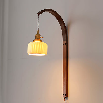 Twilight Walnut Ceramic Plug-in Wall Light