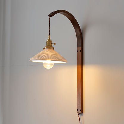 Twilight Walnut Ceramic Plug-in Wall Light