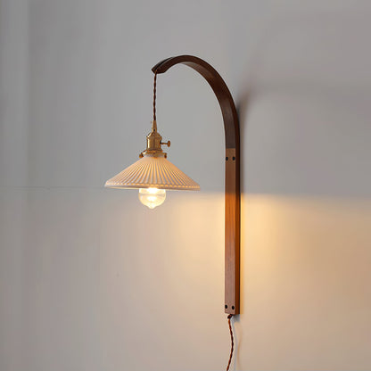 Twilight Walnut Ceramic Plug-in Wall Light