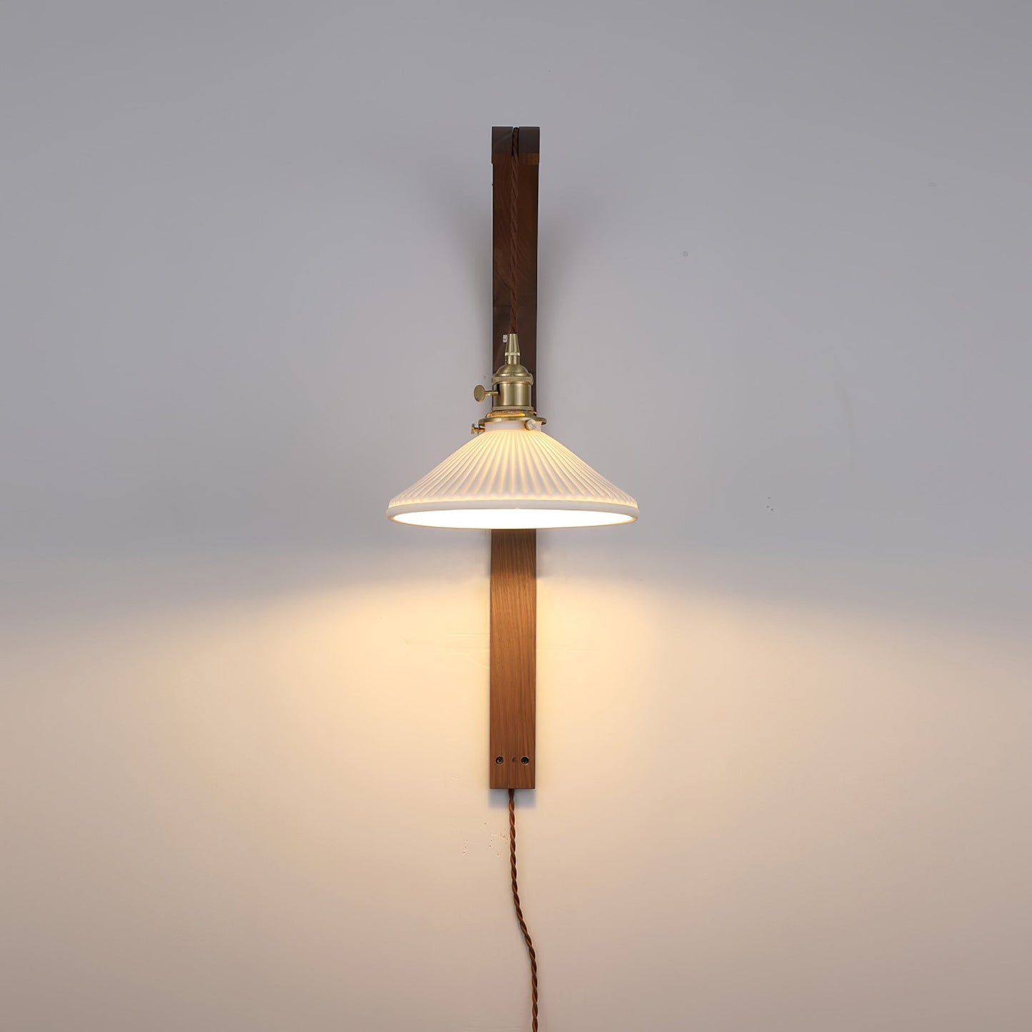 Twilight Walnut Ceramic Plug-in Wall Light