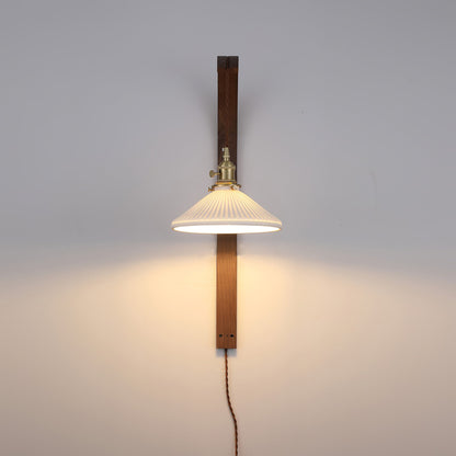 Twilight Walnut Ceramic Plug-in Wall Light